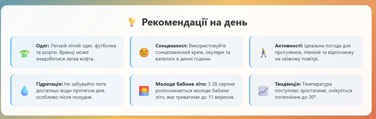 Київ запрошує на молоде бабине літо, що варто знати? 2 Рекомендації на день прогноз погоди